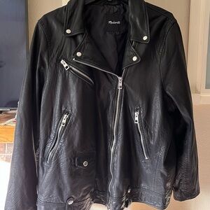 Madewell Black Leather Moto Jacket XXL